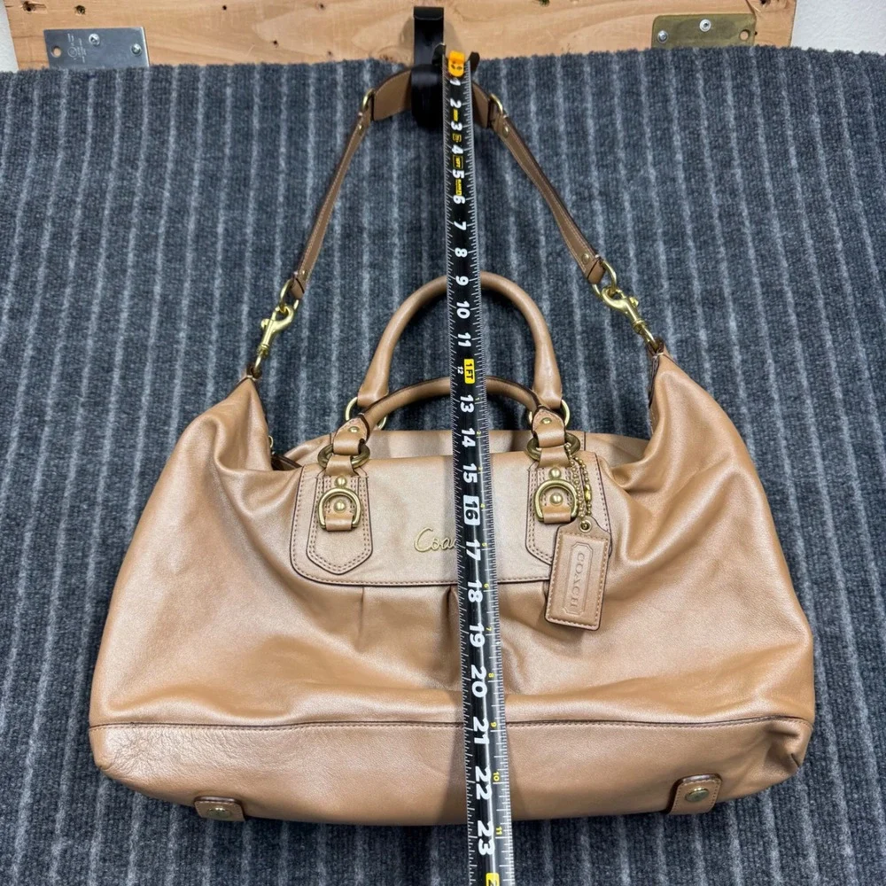 Coach Ashley Satchel Large Tan Leather Gold Hardware F15447 (2211)